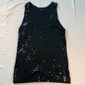 BANANA REPUBLIC Women's Size M Sequin Black Sweater Tank Top Sleeveless